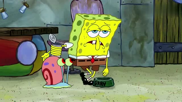 海绵宝宝被开除后的颓废样子,小蜗都不忍心看