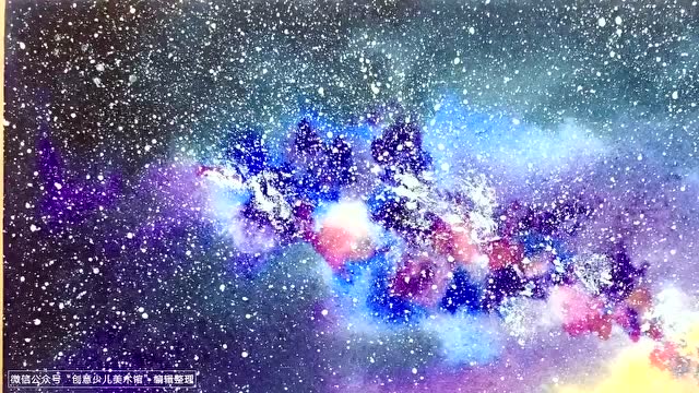 水彩画星空.