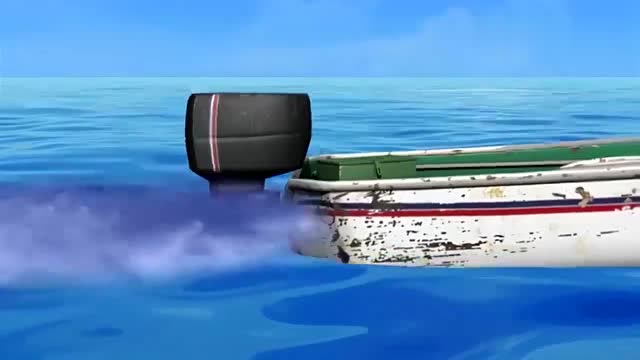 倒霉熊:小熊漂在大海上,意外发现摩托艇!