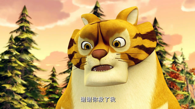 原来光头强也是好人,虎子大哥改变了对人类的印象,强哥害羞了