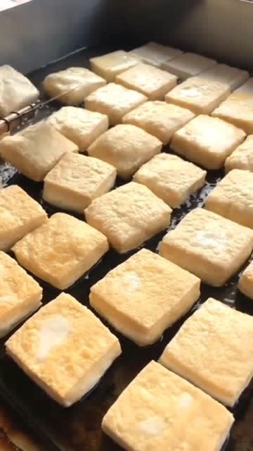 街边炸豆腐块,吃不胖的美食