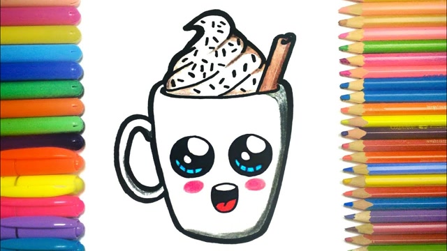 儿童简笔画:可爱冰沙杯