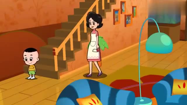 围裙妈妈忘记给大头补袜子了,大头儿子只能穿破袜子上幼儿园了