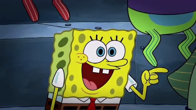 海绵宝宝第11季:海绵宝宝想把食物给小丑,被马戏团团长阻止了