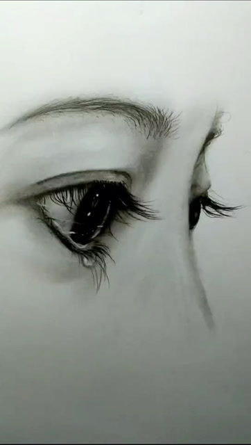 教你画伤心的 流泪眼睛