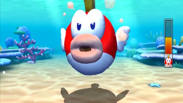 马里奥兄弟害羞男海底斗大嘴鱼!超级马里奥动画