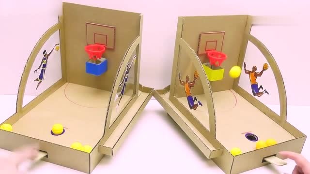 创意趣味手工diy:在家制作亲子投篮玩具,和孩子比比谁投进的多吧!