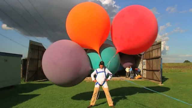 氦气球载人图片