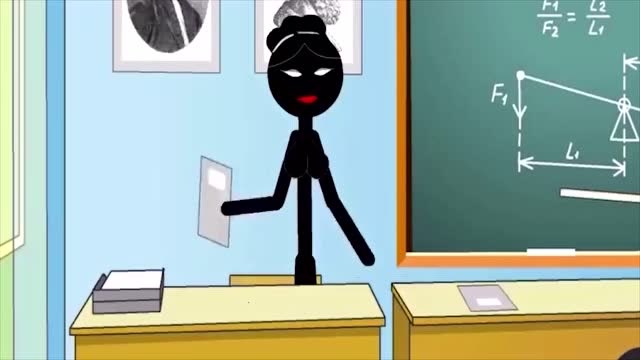 火柴人:老师上课演示物理实验,一不小心被弹飞,太倒霉了