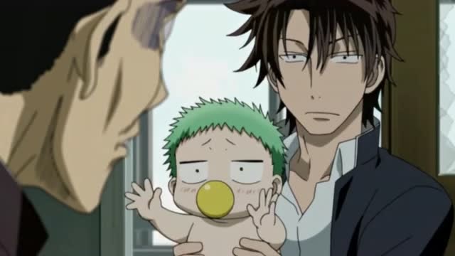 恶魔奶爸:男鹿抱着小贝鲁笑的很恶心,脑补的送婴儿画面很白痴