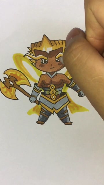 王者荣耀中的盘古q版画,明明有实力,却要靠可爱