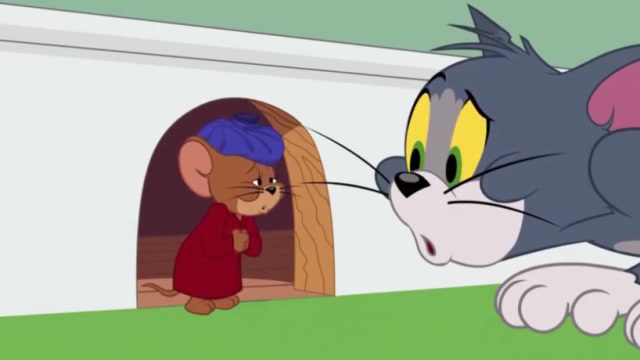 汤姆往老鼠洞打高尔夫球,可杰瑞生病了,没有精力陪他玩