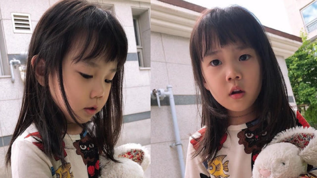 柳真公开女儿露熙近照02皱眉模样可爱似小天使