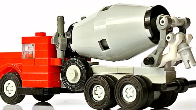 乐高lego用乐高搭建的搅拌车,细节展示