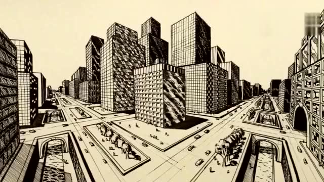 两点透视手绘教程,那些超逼真的3d绘画是这么