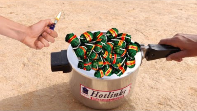 威力堪比手雷的苏特利鞭炮放进高压锅里你们猜锅飞多高