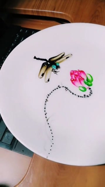 果酱画,蜻蜓立上头