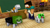 Minecraft动画：怪物们的动物变身挑战赛