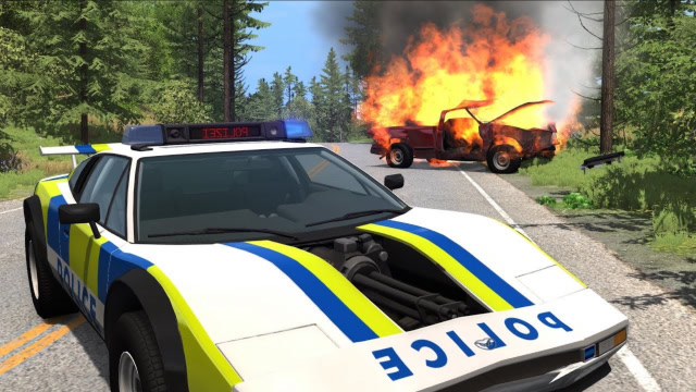 beamng:警察vs匪徒,武装警车开足马力拦截疯狂的驾驶员