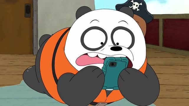 咱们裸熊:怪鱼太凶猛,胖达的手机成功报废了