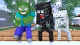 Minecraft动画：怪物们和菜鸟的战斗！