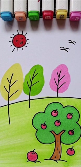 一起来简单画秋天