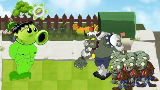 僵尸博士改装机器战车,竟发射烈火球对付植物战士,这下可把向日葵吓坏