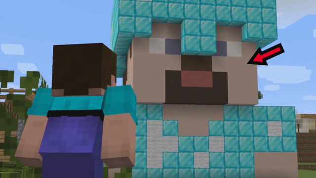 我的世界:史蒂夫建造钻石自画像,竟差点馋坏了菜鸟