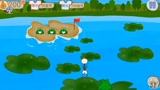 解谜游戏：主角模仿青蛙跳，结果掉进池塘
