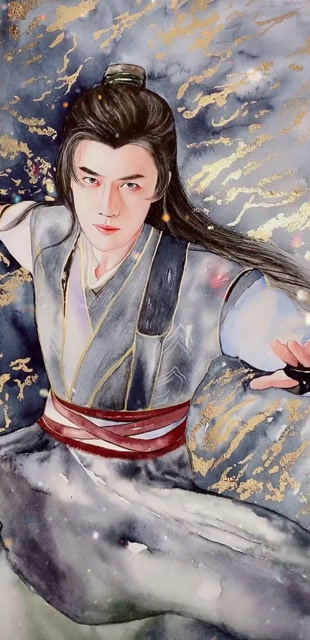 有翡王一博赛道##王一博谢允#水彩手绘王一博谢允