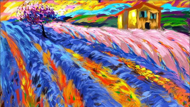 用ipad画出希望的田野,浓墨重彩的画面,色彩缤纷的梦境