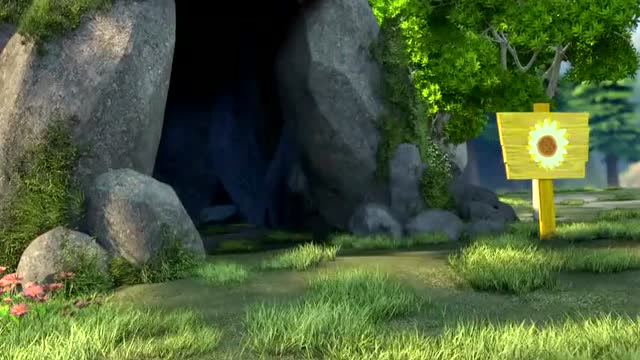 熊出没:强哥根据指示牌,选择进入山洞的通道,中了天才威的陷阱