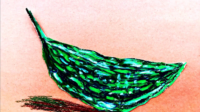 四岁宝宝简笔画,油画棒画,苦瓜