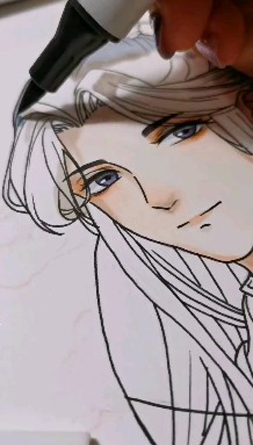 惊鸿一瞥百世沦陷天官赐福谢怜马克笔手绘