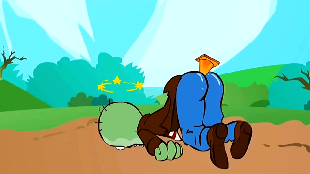 植物大战僵尸:僵尸要袭击植物主人,被大坚果踢了个嘴啃泥,真好笑