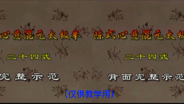 冯秀芳混元24式示范教学,正面反而视频合集,供陈式心意混元太极拳爱好