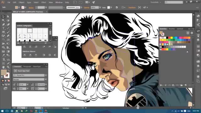 illustrator手绘美国电影女性