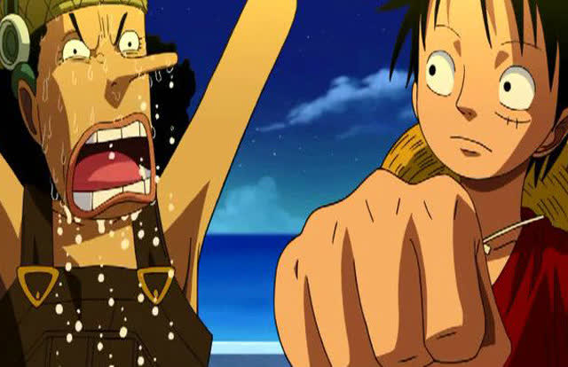 路飞跟乌索普的弹弓比谁射的准,一不小心砸出个宝藏的入口