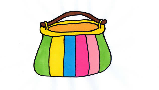 很简单的手提包简笔画哦,教宝宝画着玩啦