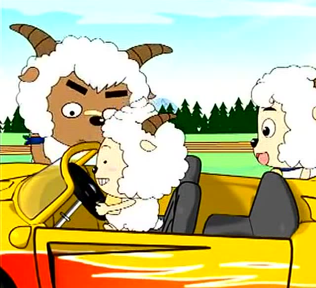 喜羊羊与灰太狼:小羊羊们开着车一起游玩