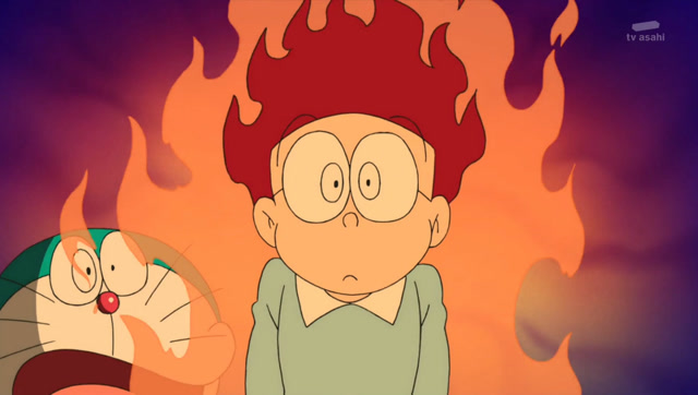 哆啦a梦:看到静香和出木衫在一起,大雄愤怒,结果真的着火了
