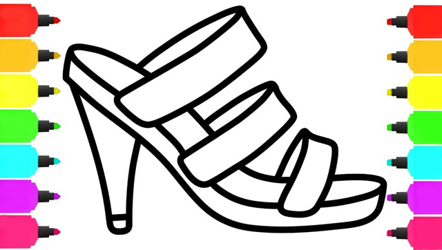 亲子简笔画:妈妈的凉鞋,涂颜色右脑启蒙