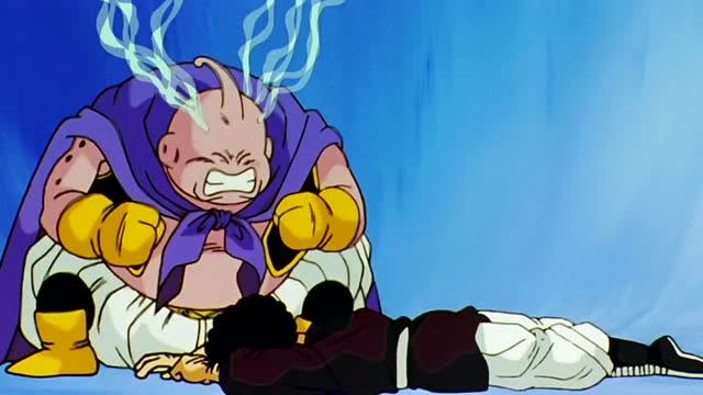 魔人布欧的朋友撒旦被打伤,愤怒产生了邪恶的布欧