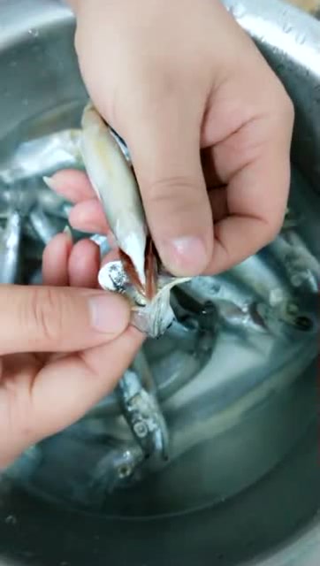 多春鱼轻松去腮和内脏的方法