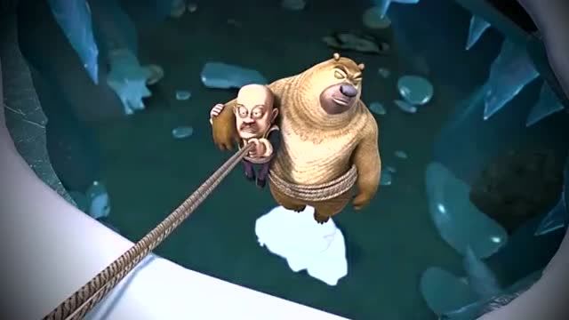 熊出没熊大以的为没能把熊二和光头强救出来伤心哭了