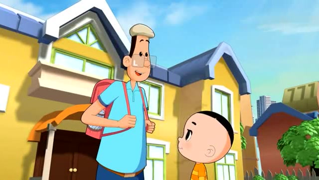 动画片:警察把大头和爸爸送回家