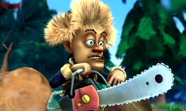 熊出没:光头强趁机从熊熊们手中拿到了伐木锯