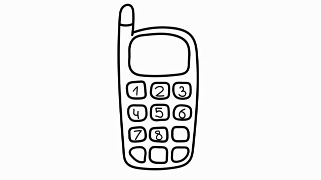 亲子简笔画:手提电话