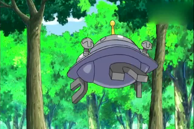 小智一行人在森林遇到了胡闹的飞碟磁怪