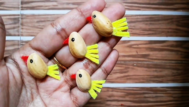 创意手工diy,教你用开心果壳制作"小鸟"的方法,很新颖